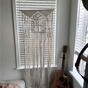 Macrame wall decor in cream